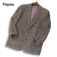 定価10万 日本製 パパス ハリスツイード ツイードテーラードジャケット 46 即決 Papas Harris Tweed 別注 メンズM テーラードジャケット