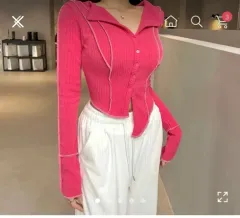 ably(エイブリー) リブ アシンメトリー クロップド Tシャツ