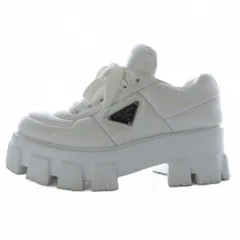 PRADA】モノリス ダッドスニーカー 34.5 三角ロゴ ナッパレザー