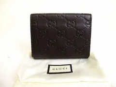グッチ GUCCI シマ GG シグネチャー レザー 名刺入れ カードケース メンズ レディース　【新品同様】