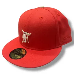 国内正規  ESSENTIALS NEW ERA 59FIFTY FITTED CAP RED Fロゴ ウール ベースボールキャップ エッセンシャルズ ニューエラ フィアオブゴッド エッセンシャルズ 60.6cm レッド  97870A1