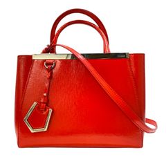 フェンディ 8BH253-M5Q 2way プチトゥージュール トゥージュール ハンドバッグ トートバッグ レザー エナメル レッド FENDI チャーム付き