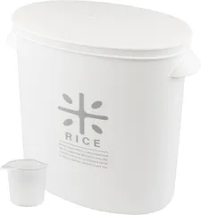 HB-3433 RICE ストック 袋のまま お米 計量カップ付 ホワイト 5kg 米びつ 日本製 パール金属