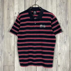 FREAKY フリーキー ロゴ 刺繍 半袖 ボーダー ポロシャツ XL