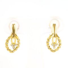 K18YG　イヤリング　clip-on earrings　ダイヤ　0.15　×2　総重量約3.5g
