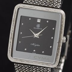 ⭐︎新品電池 稼働⭐︎CYMA Navystar 腕時計 スクエア シルバー - メルカリ