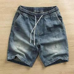 ダメージ加工 ダークブルー ショートパンツ - メルカリ