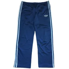 古着 adidas アディダス トラックパンツ トレフォイルロゴ 3ライン ネイビー グレー L 105サイズ 256-75