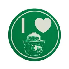 プリンテッドイメージ スモーキーベア ステッカー I LOVE SMOKEY 畜光 直径7.6cm #11183001-002 THE PRINTED IMAGE 新品 未使用