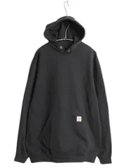 【お得なクーポン配布中!】 カーハート スウェット フード パーカー メンズ L / 古着 CARHARTT トレーナー ミッドウェイト プルオーバー 裏起毛 ワンポイント ブラック