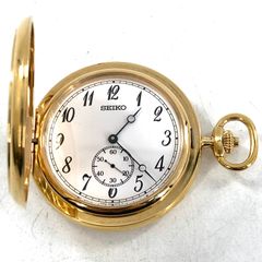 SEIKO セイコー 懐中時計 スモセコ 手巻き  ホワイト文字盤  ゴールド 稼働品【OE-994】