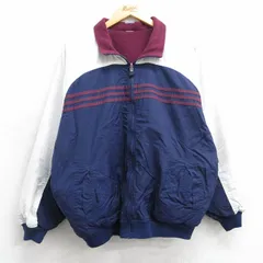 XL/古着 アディダス adidas 長袖 ナイロン ジャケット メンズ 90s ビッグロゴ リバーシブル 紺他 ネイビー 内側フリース 25feb15 中古 アウ