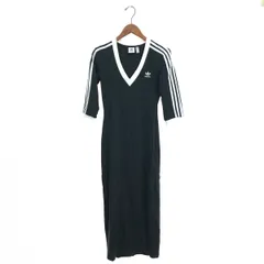 adidas アディダス スリーストライプス マキシワンピース サイズ:L ロング/サイドスリット 23年/IK0439   ブラック レディース / 240001161128