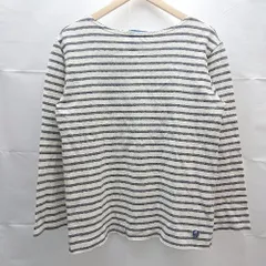 ◇ URBAN RESEARCH DOORS クルーネック　ボーダー柄　シンプル 長袖 ロングTシャツ サイズ4 ホワイト系 レディース E  【1303020023608】