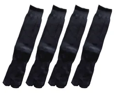 足袋 ソックス メンズ 無地 足袋型 靴下 綿混 たびソックス 夏 足底 サポーター付 黒 25-27cm 4足セット (黒色4足組) B13 [黒色4足組]