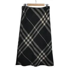 ✨️極美品✨️BURBERRY LONDON ロングスカート ブラックチェック L バーバリーロンドン ロングスカート ブラック（✨️極美品