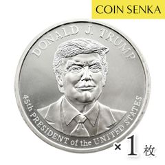 【新品未使用】 アメリカ ドナルド・J・トランプ大統領 1オンス BU銀メダル 【1枚】 (コインケース付き) m2699