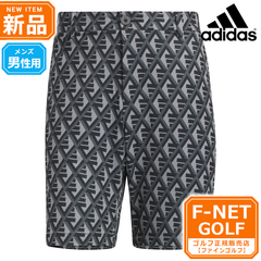 新品 【ブラック】春 夏 モデル adidas アディダス ゴルフウェア IKK89 マルチカラード BOS プリント ショーツ [ストレッチ ＊オーソドックスなシルエット] （メンズ）