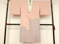 平和屋着物●長襦袢　無双仕立て　半衿刺繍　舞花文　正絹　逸品　AAAW4038np