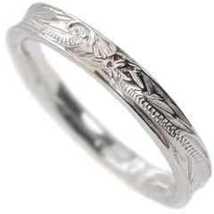 ハワイアンジュエリー リング 指輪 レディース メンズ ふち反りデザイン 金属アレルギー対応 サージカル ステンレス プレゼント プルメリア スクロール ギフト ペアリング つけっぱなしOK スチールシルバー ropr09s