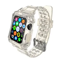 【新品】 unifiss 高級 アップルウォッチ バンド 化粧箱付き apple watch コンパチブル 38mm 40mm 42mm 44mm iWatch Series 6/5/4/3/2/1/SEに対応 クリア クリスタル 迷彩 Apple Wat 0