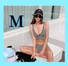 水着 千鳥柄 ビキニ レディース Mサイズ セパレート オシャレ ジアちゃん