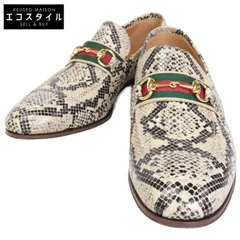 GUCCI グッチ 【美品】655579　プリント シェリーライン ホースビット ローファー 8 1/2