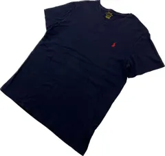 POLO RALPH LAUREN ☆ ベーシック◎ ネイビー Ｖネック 半袖 Tシャツ M アメカジ インナーにも◎ 定番 人気 ポロラルフローレン■S1832