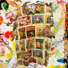 レトロ お菓子 メンズ 半袖 シャツ 柄シャツ 個性的 L XL 夏 攻め 少年時代 シャツ 速乾 デザインシャツ 柄 夏 男性 メンズ 新品 新品未使用 レトロ 個性的 奇抜 エモい カットソー 攻め 前衛的 衣類 トップス お洒落 ハイデザイン