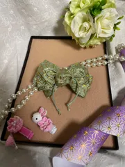 和柄リボン ヘアクリップ