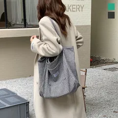トートバッグ レディース a4 大きめ ギンガムチェック柄 千鳥柄 大容量 軽量 通学 かわいい エコバッグ おしゃれ 韓国