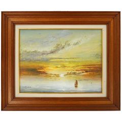 Rick Gonzalez作 額装絵画 帆船 海景画 フィリピン購入品① - メルカリ