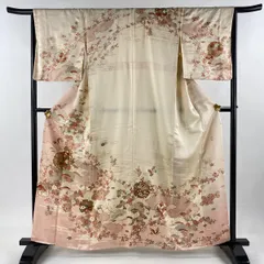 逸品♡ しつけ糸付き【吉澤友禅　吾妻徳穂】金駒刺繍　正絹　訪問着　一つ紋 吉澤友禅 吾妻徳穂 訪問着 駒刺繍 桐 蔦の葉花文 黒地