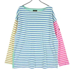 MARKEY'S マーキーズ ボーダー柄 長袖 クレイジーパターン バスクシャツ 1 ブルー レディース 古着