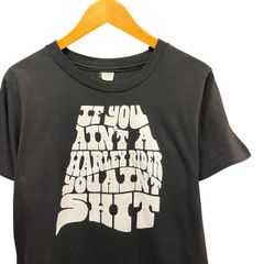 80s ビンテージ ハーレーダビッドソン プリント Tシャツ L ブラック USA製 80年代 ヴィンテージ Harley Davidson ハーレーT バイカー チョッパー メッセージ