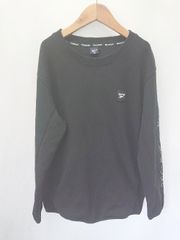 ■ ⊇ Reebok リーボック シンプル　カジュアル 長袖 スウェット サイズ160 ブラック系 キッズ E  【1411130007538】