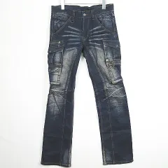 ニコルクラブフォーメン NICOLE CLUB FOR MEN デニム カーゴパンツ ストレッチ Dカン 46 ブルー 2sa6158のサムネイル