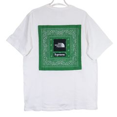 SUPREME シュプリーム x The North Face ザ ノース フェイス 22SS BANDANA TEE NT02209I バンダナ Tシャツ ホワイト ショートスリーブ カットソー 半袖 サイズUS L/ASIA XL jun