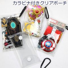 カラビナ付クリアポーチ マルチケース ガチャ詰め アクスタケース 横約7cm 縦約12cm 推し活 コレクション
