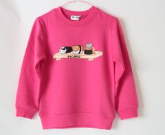 子供服 長袖 トレーナー 和柄 ねこ寿司 110サイズ ピンク