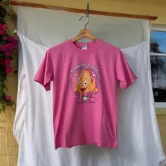 KIDS and LADIES【サイズL】anvil ピンク　キャラクターTシャツ　カラフルのサムネイル