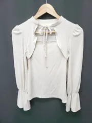 ◇ ⊆ mily bilet ミウィビレット リボン 長袖 カットソー サイズS アイボリー レディース E  【1506180014312】