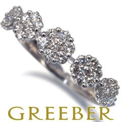 ポンテヴェキオ リング ダイヤ ダイヤモンド 0.45ct フラワー 9号 K18WG #170342