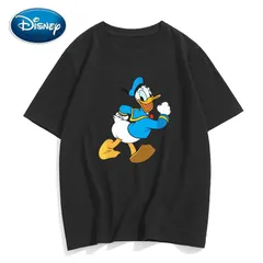Tシャツ ドナルドダック ディズニー プリント 半袖 かわいい おしゃれ プレゼント ギフト ブラック-ドナルド-XXXLブラック-ドナルド-XXXLP_0