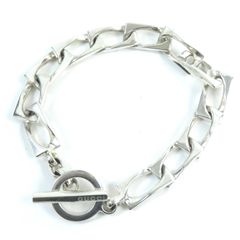 箱・袋付 GUCCI トム・フォード期 Gロゴバングル 18cm シルバー