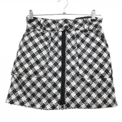 【美品】フィラゴルフ 中綿リバーシブルスカート 白×黒 総柄 裏ボア レディース M ゴルフウェア FILA GOLF