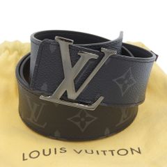 ルイヴィトン ベルト サンチュール LV イニシアル レザー 黒 箱 保存袋