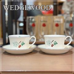ウェッジウッド フルーツシンフォニー カップ＆ソーサー 2客 セット ペア WEDGWOOD FRUIT SYMPHONY デルフィ ファイン ボーンチャイナ【RU1015-10】