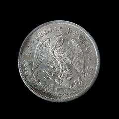 1875年- Do CMメキシコ 8レアル 自由の帽子大型銀貨 荘印あり 1877年- PI MMメキシコ 8レアル 自由の帽子大型銀貨 荘印あり - メルカリ