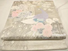 正絹　プラチナ箔　袋帯(プラチナベースにプラチナ箔　四季の花々　六通)　長尺 2026年最新】プラチナ箔 袋帯の人気アイテム - メルカリ